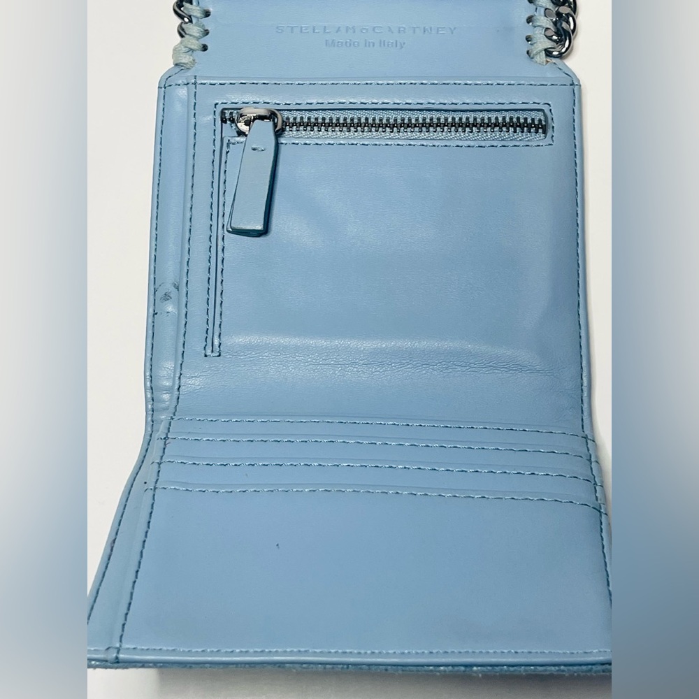 Stella McCartney Falabella Small Flap Wallet powder blue silver hardware - Picture 6 of 15